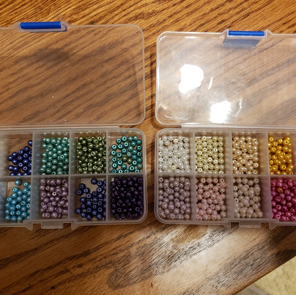 Beads, satin pearl multicolored, 4mm